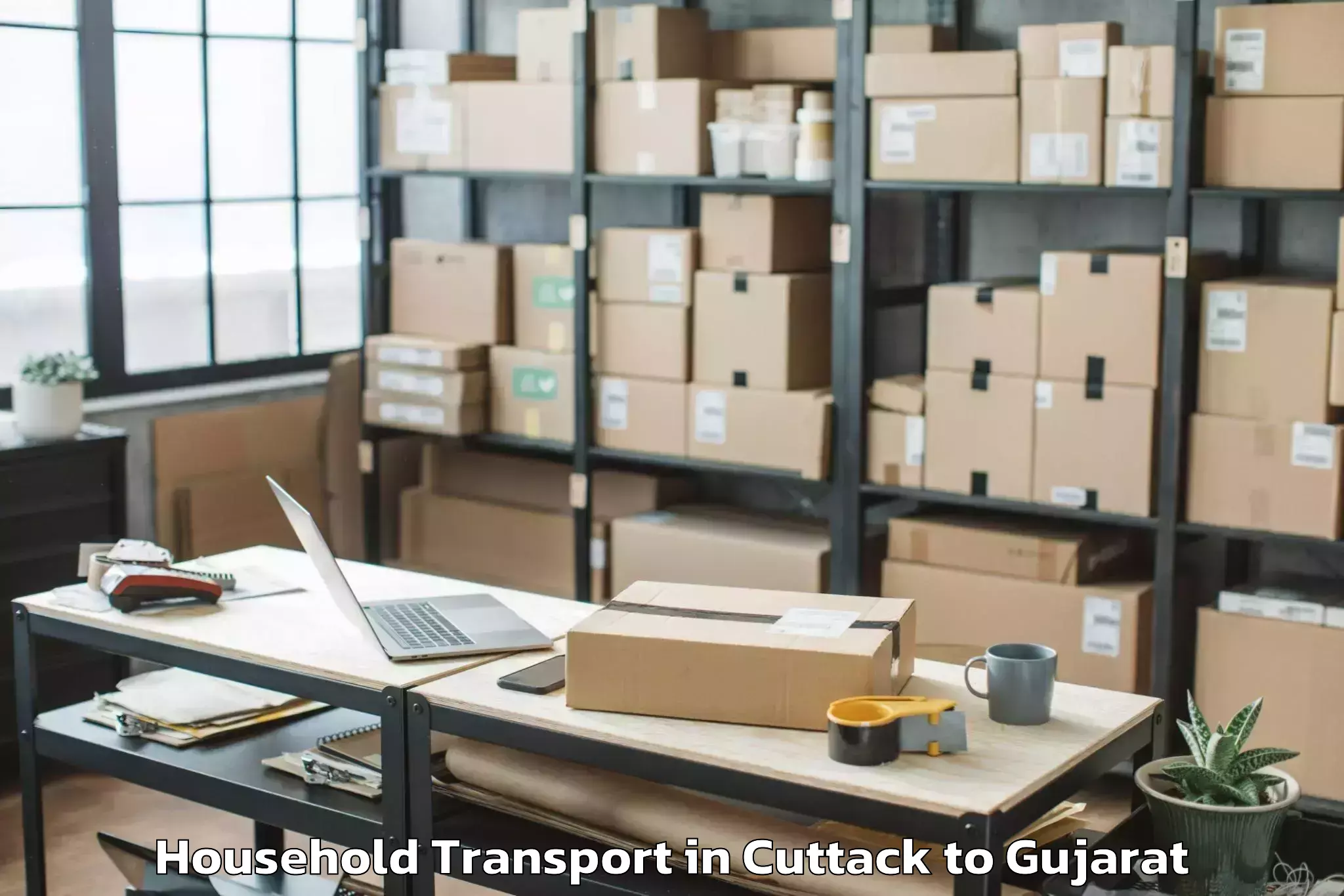 Get Cuttack to Dhrangadhra Household Transport